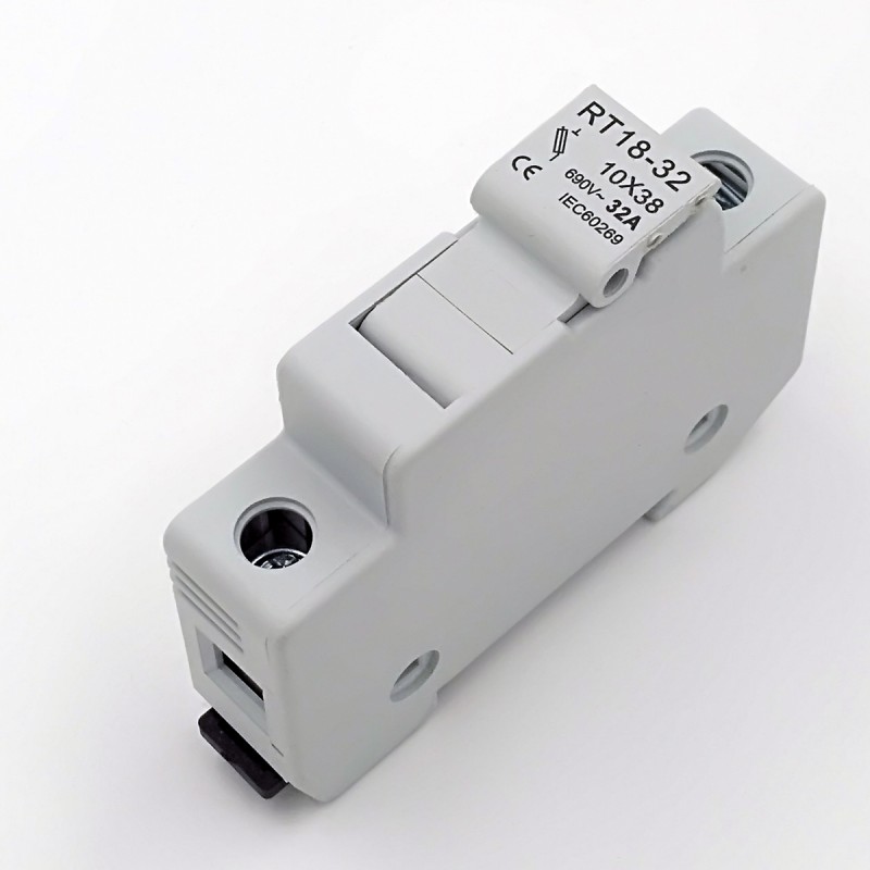 RT18-32 Fuse Base Low Voltage AC Din Rail Fuse Holder with 500V Rated Voltage and 32A Breaking Capacity Cylindrical Fuse Links