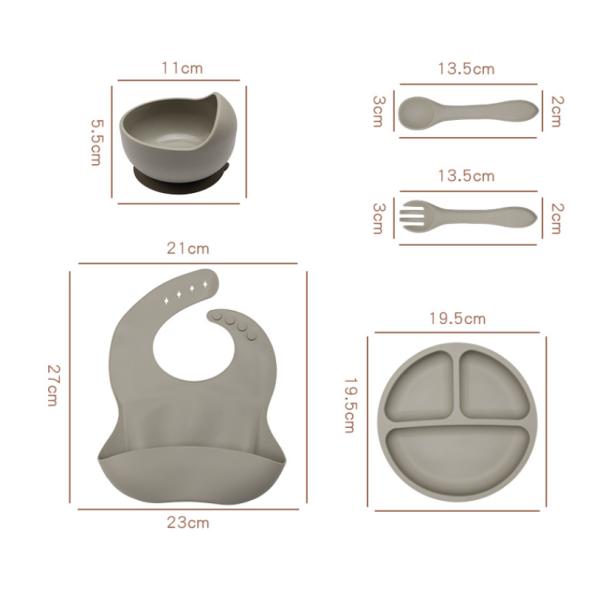 Food Grade Silicone Baby Plate Set Top Seller Newborn Gift Set with None Design Style