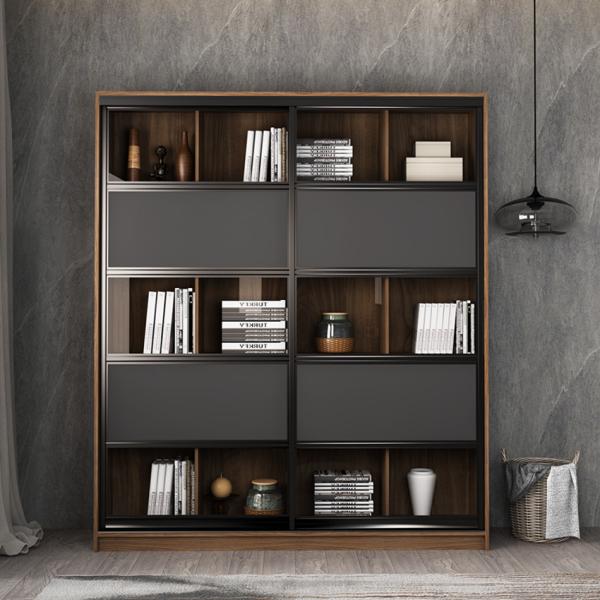 120cm To 240cm High Wooden Office Bookshelf Melamine Wood Furniture For Home Hotel