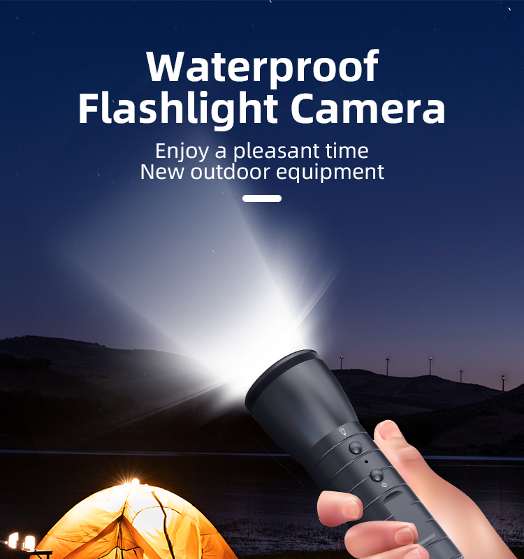 Helmet Recorder Cameras, Outdoor Waterproof Flashlight Recorder, Motorcycle Bike Riding 1080P HD Video Sports Camera for Camping