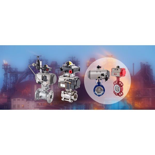Electric Rack And Pinion Pneumatic Actuator Epoxy Painting Pneumatic Valve Actuator Blue