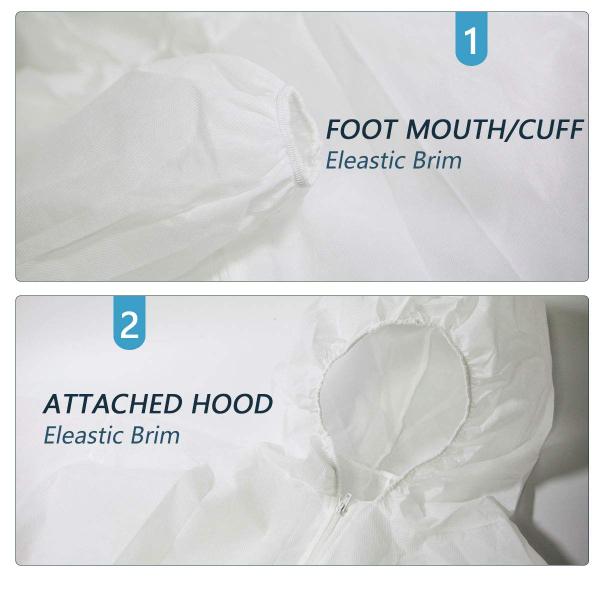 Костюм Hazmat прочных Microporous устранимых хирургических Coveralls устранимый с клобуком