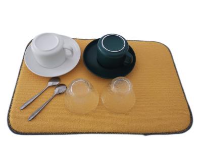 Esteira combinada verde e amarela macia da secagem do prato de Microfiber da cozinha