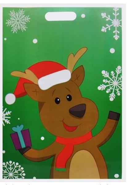 Customization 17×21cm Die Cut Handle Plastic Bags For Christmas Gift Packaging Bags