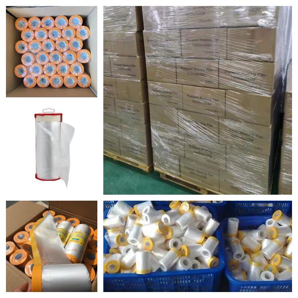 Сложенный Pre связал маскируя фильм тесьмой устранимого PE краски автомобиля маскируя