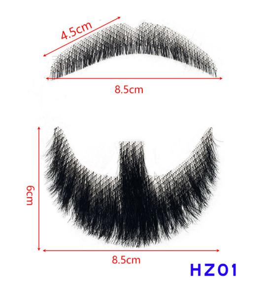 Real Hair Realistic Fake Beard and Moustache for Men Cosplay Invisible Mustache