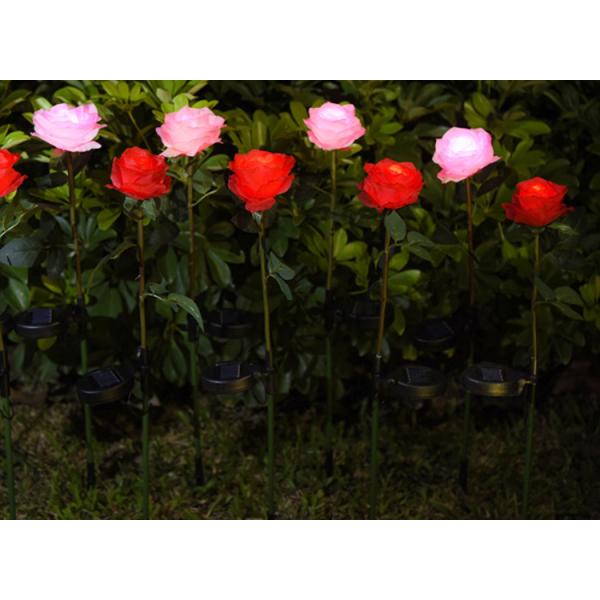 Solar Artifical Rose Lights Outdoor Lawn Park Decoration Lamp LED Silk Rose Lamp
