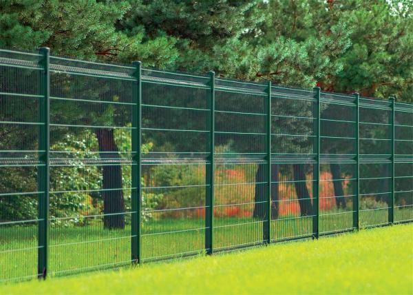 PVC Coated Wire Mesh Fence Panels, 1230mm ,1530mm , 1830mm, 2030mm,2230mm with Curved /V beams Anti Climb Mesh Fence Pan