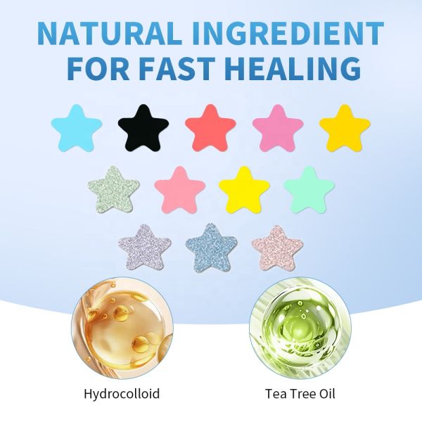 Customized Color Hydrocolloid Acne Pimple Patch Star Shape For All Skin Types
