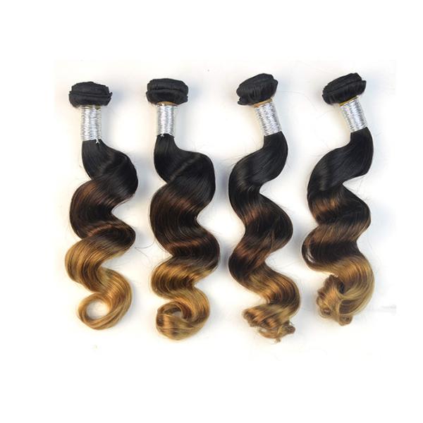 Natural Wave Virgin Peruvian Hair Extensions Three Tone 14''- 28''
