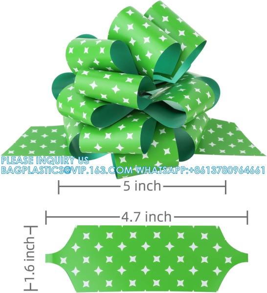 Easter Gift Wrap Pull Bows, Large 6 Inch Assorted Gift Pull Bows, For Gift Basket, Gift Bag Box Wrapping Decor