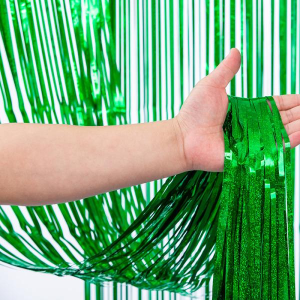 Multi Color Laser Rain Green Foil Curtain Backdrop For Festive Wall Decor With Various Designs
