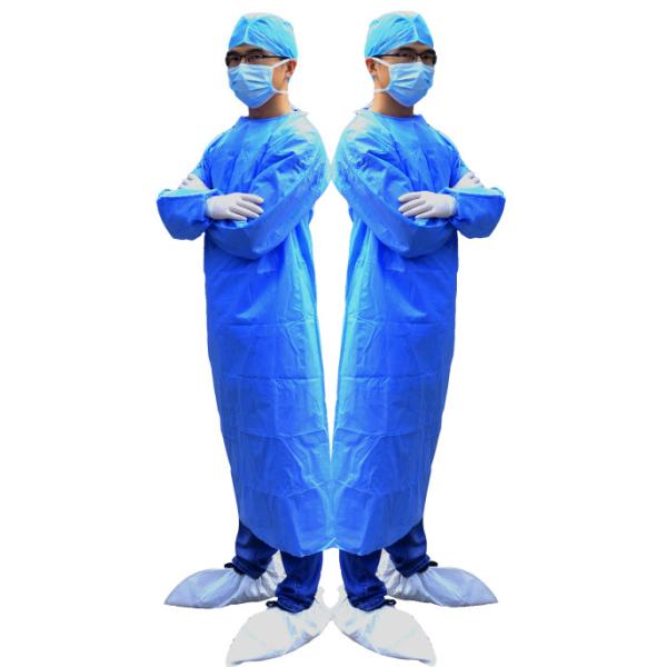 White List Factory Medical PP Non Woven Blue Disposable Isolation Gown