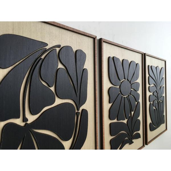 Home Appliance Mid Century Modern Wall Art for Boho Room Leafy Art in Minimal Black and White