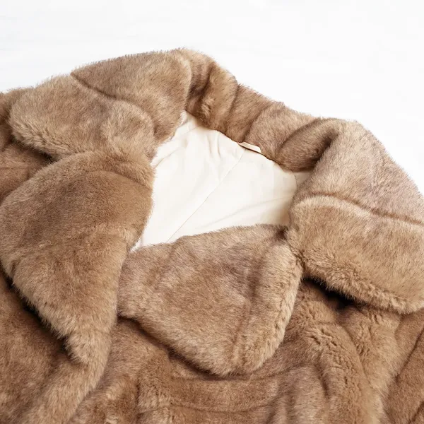 Euro-American Eco Fur Crop Business Casual Style coat