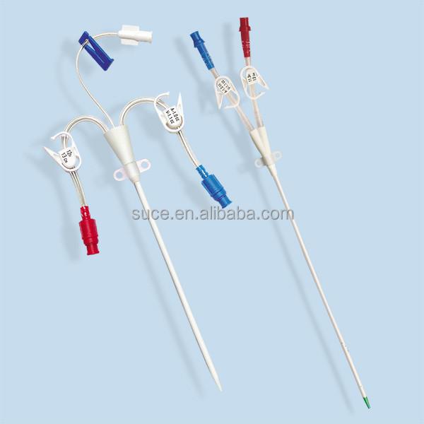 Disposable hemodialysis catheter, hemodialysis kit, single double triple lumen
