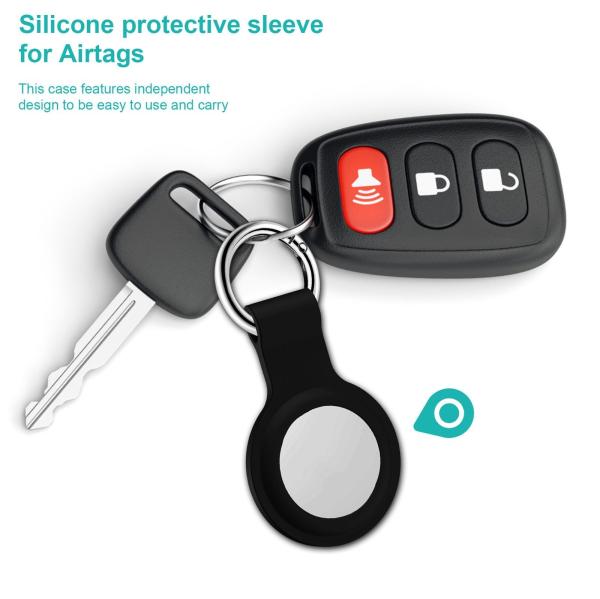 Anti Scratch Non Slip Silicone AirTag Cover With Keychain