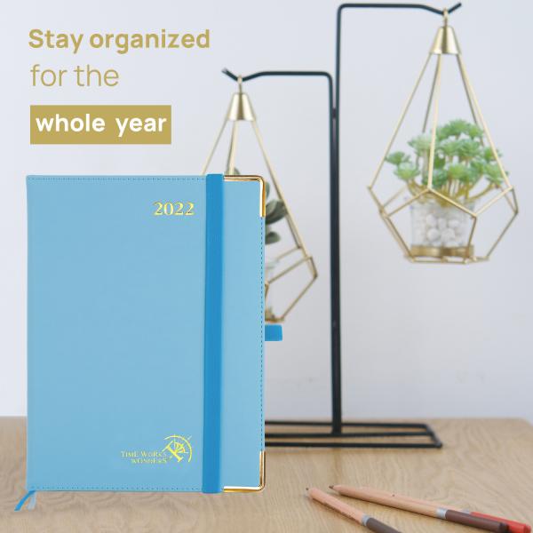 Blue 7.75''X 6.5'' Vertical Layout Weekly Planner 2023 2024 12 Month