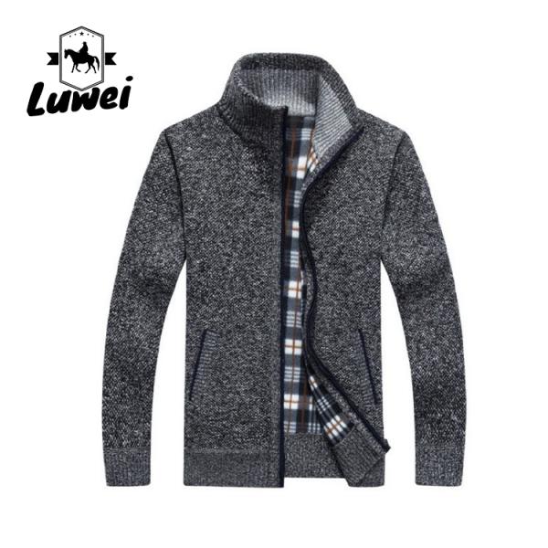 Полный Zip Мужской Кардиган Одежда Zip Up Толстый Утилита Трикотаж Большой Размер Мужчины Мужские свитера Джакеты с карманным