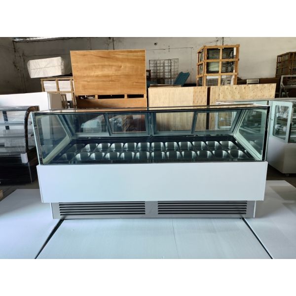 Sliding Door Ice Cream Display Cabinet Commercial Fan Cooling