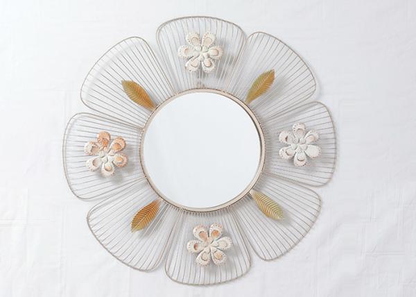 Wrought Frame Decorative Framed Metal Flower Mirror