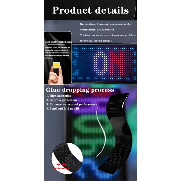 Remote Control RGB Programmable Display , Shop Window Advertising LED Soft Display