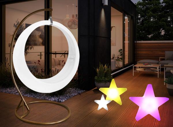 Outdoor LED Luminous Swing Colorful Moon Swing Round Children's Entertainment Facilities