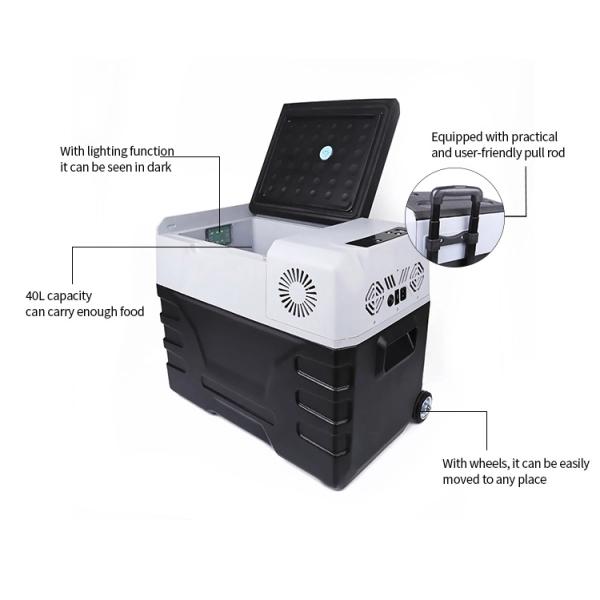 Тип замораживатель растягиваемого элемента холодильника тележки AC220V 40L для располагаясь лагерем рыбной ловли