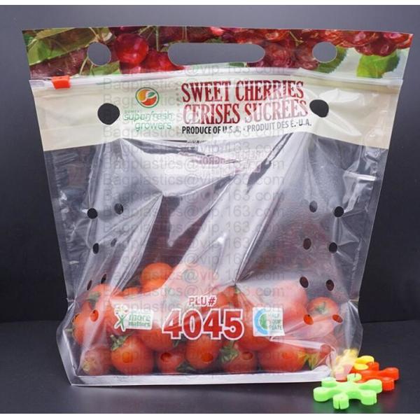 flat bottom fresh fruit vegetable plastic packing bag, dried cherry packing bag, supermarket grape packing bag
