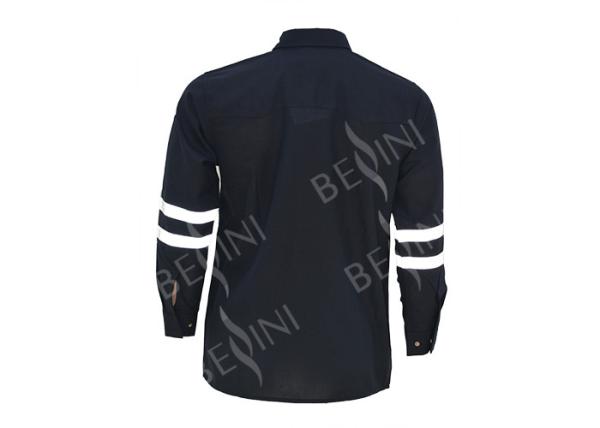 Mens Long Sleeve Reflective Safety Shirts 49% Lenzing FR 49% Aramid 2% Carbon