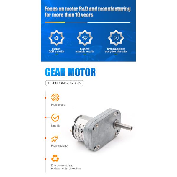 6v 12v 24VDC Flat Gear Motor High Power Electric Reduction Motor For Smart Lock