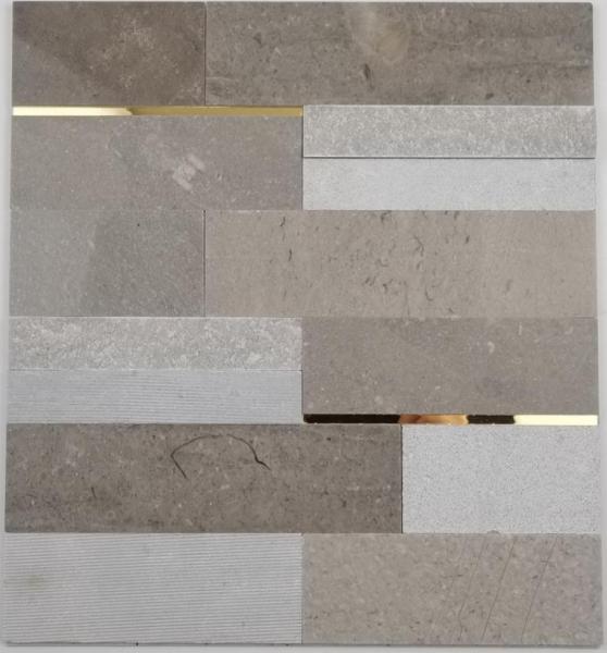 4mm Natural Stone Metal Decor Mosaic Tile 300x300mm