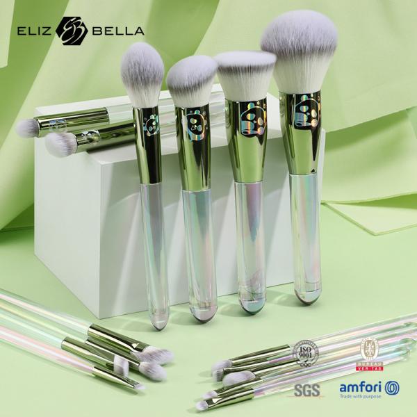 12pcs brosses à poignées en plastique transparent brosses cosmétiques personnalisées avec conception laser