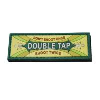 Double Tap Morale Pvc Patch Custom Made Rubber Sew On 80mm Width