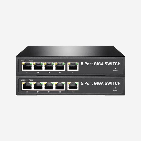 interruptor Unmanaged 64.8W IEEE802.3at IEEE802.3af do ponto de entrada do gigabit 54V 5 portuário