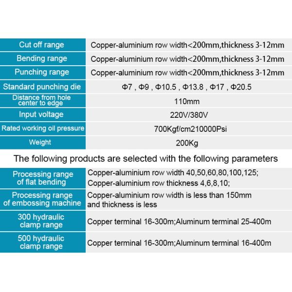 Three in One Busbar Processing Machine iDHY-200