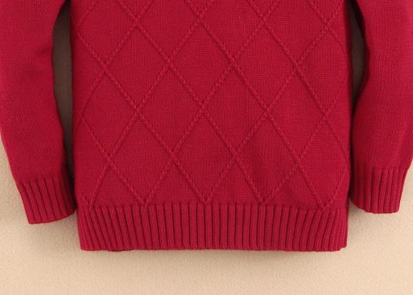 Turtle Neck Girls Knit Pullover Sweater Diamond Check Design kid Clothes