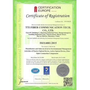 TTI Fiber Communication Tech. Co., Ltd. Сертификации
