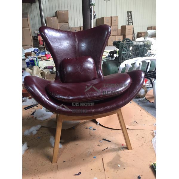 Noble designed hotel lobby furniture commercial leather covered leisure chair