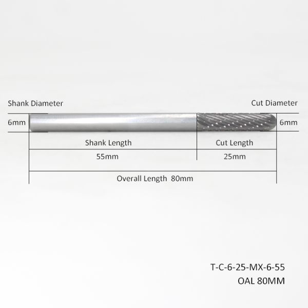 Solid Carbide Rotary Burrs for Lock Opening with Customizable Sizes and TiN Coating