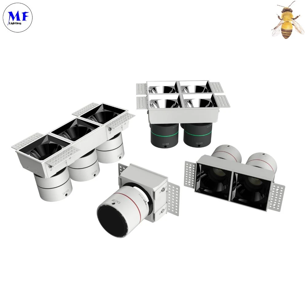 Casilla de aluminio de acabado cuadrado 12W/2X12W/3X12W/4X12W Bajo iluminación interior LED Bajo iluminación del techo