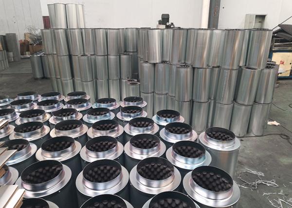 Galvanized Air Duct Noise Silencer  ,  Silver Noise Reducing 6 inch fan silencer