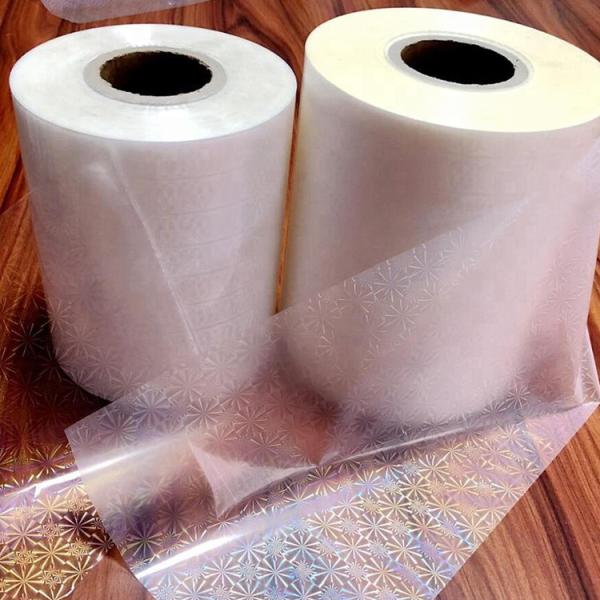 Transparent Holographic Cold Lamination Film 17 Micron Clear Holographic Film For Packaging