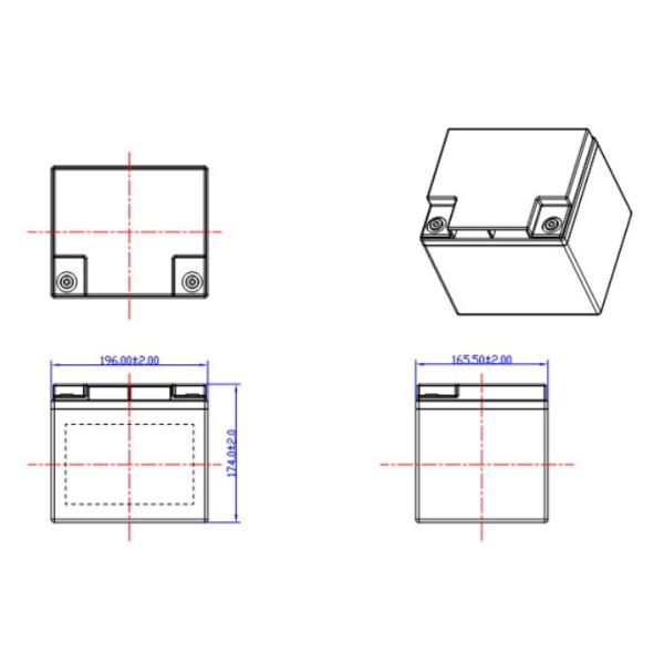 Продолжительный медицинский тип батарей 12В 40Ах оборудования призменный