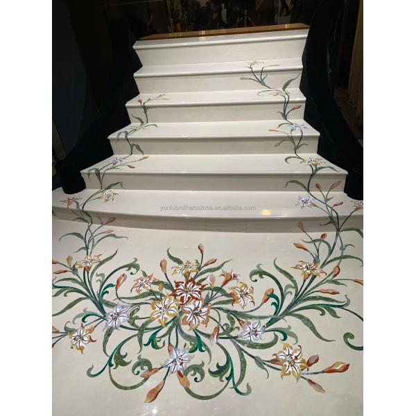 Modern Design Style Anti-Slip Beige Marble Staircase Carpet for Natural Stone Steps