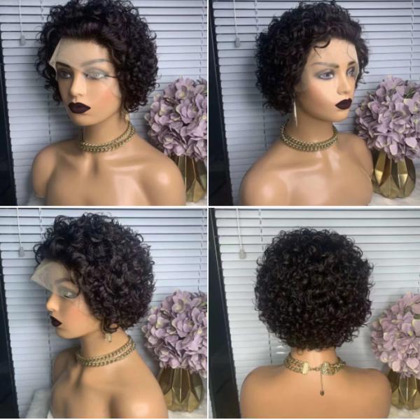 13x4 frontal lace wig short human hair wig piano color hair brazilian hair for black women