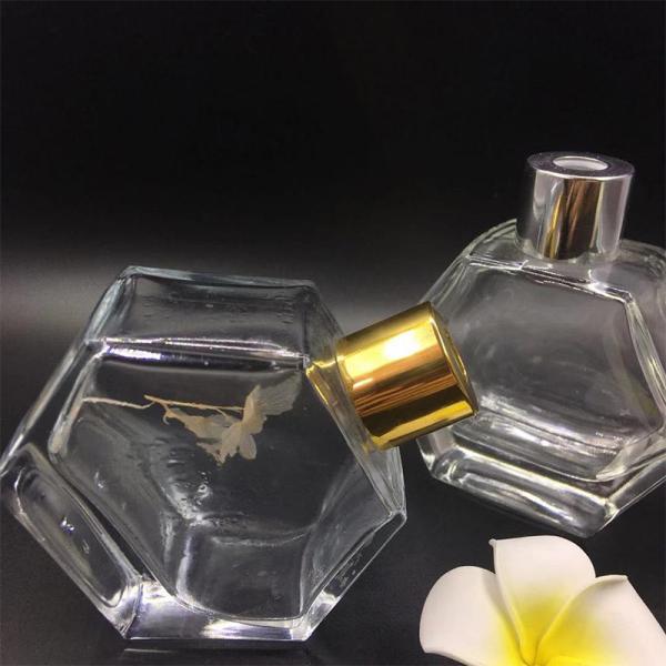 garrafa sextavada vazia de Reed Diffuser Clear Glass Aroma do vidro 80ml