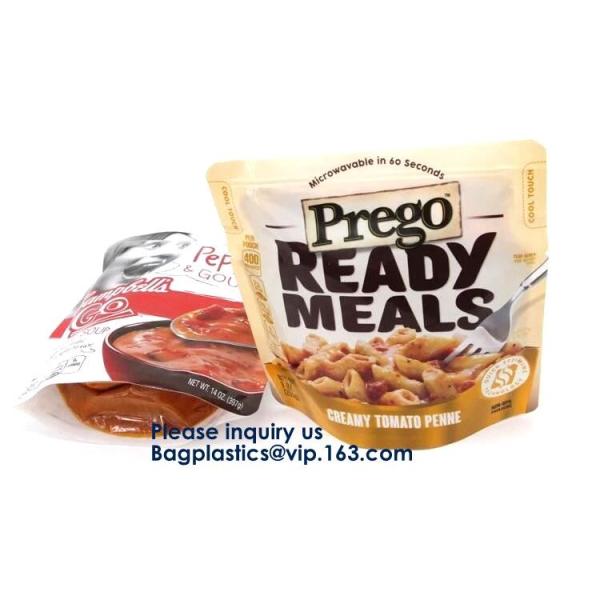 Stand Up Zipper Oven Microwave Cooking Bags /Retort Pouch/Microwave Bag For Liquid Organic Soup Packaging Bagease
