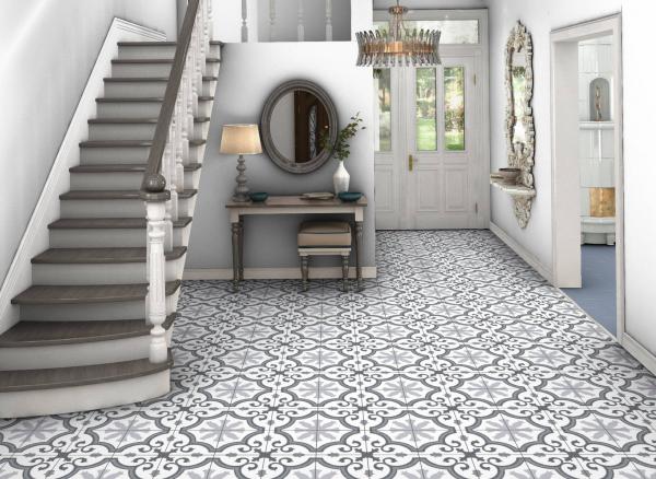 Light Gray 250x250mm Ceramic Rustic Tile for Indoor Floor
