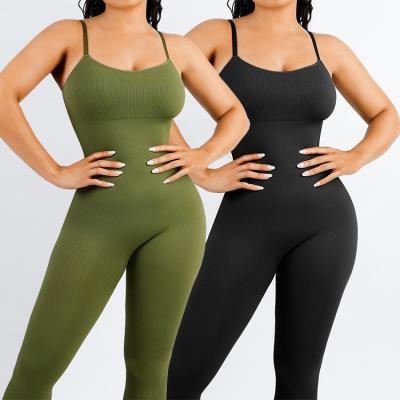 2023 One Piece Seamless Yoga Bodycon Jumpsuits Para Mulheres Elegante Jumpsuit Tecido de tricô